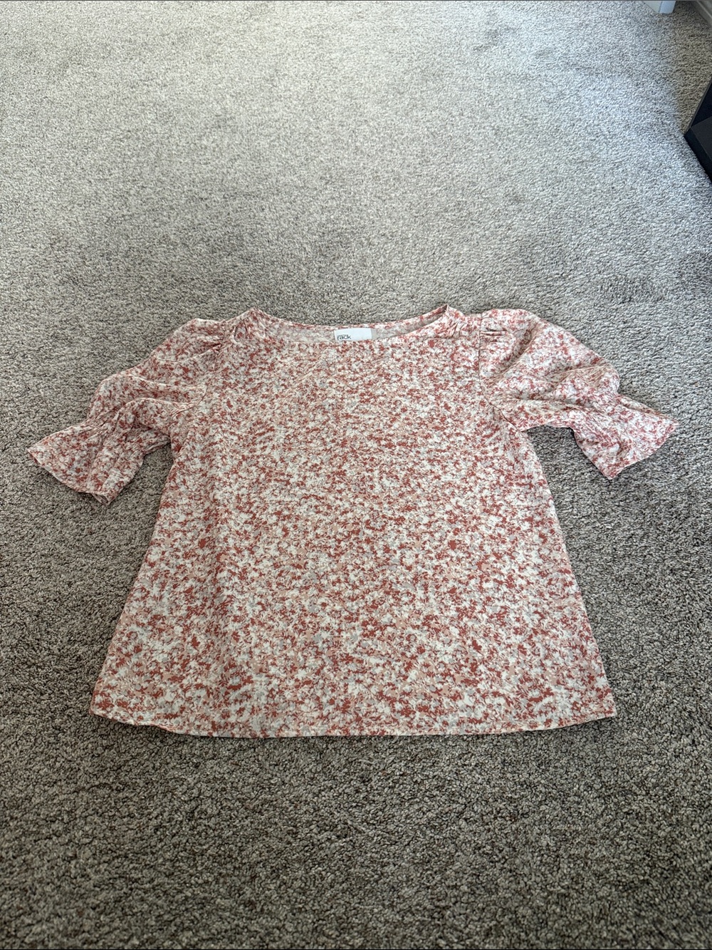 Nordstrom Rack Women’s Pink Floral Puff-Sleeve Blouse XS